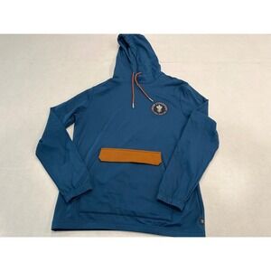 Roark Expeditions Teal Orange Drawstring Kangaroo Pocket Pullover Hoodie